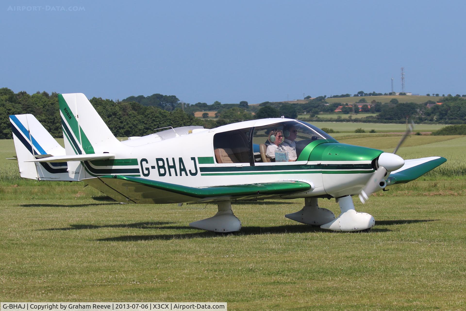 G-BHAJ, 1979 Robin DR-400-160 Chevalier C/N 1430, Just landed at Northrepps.