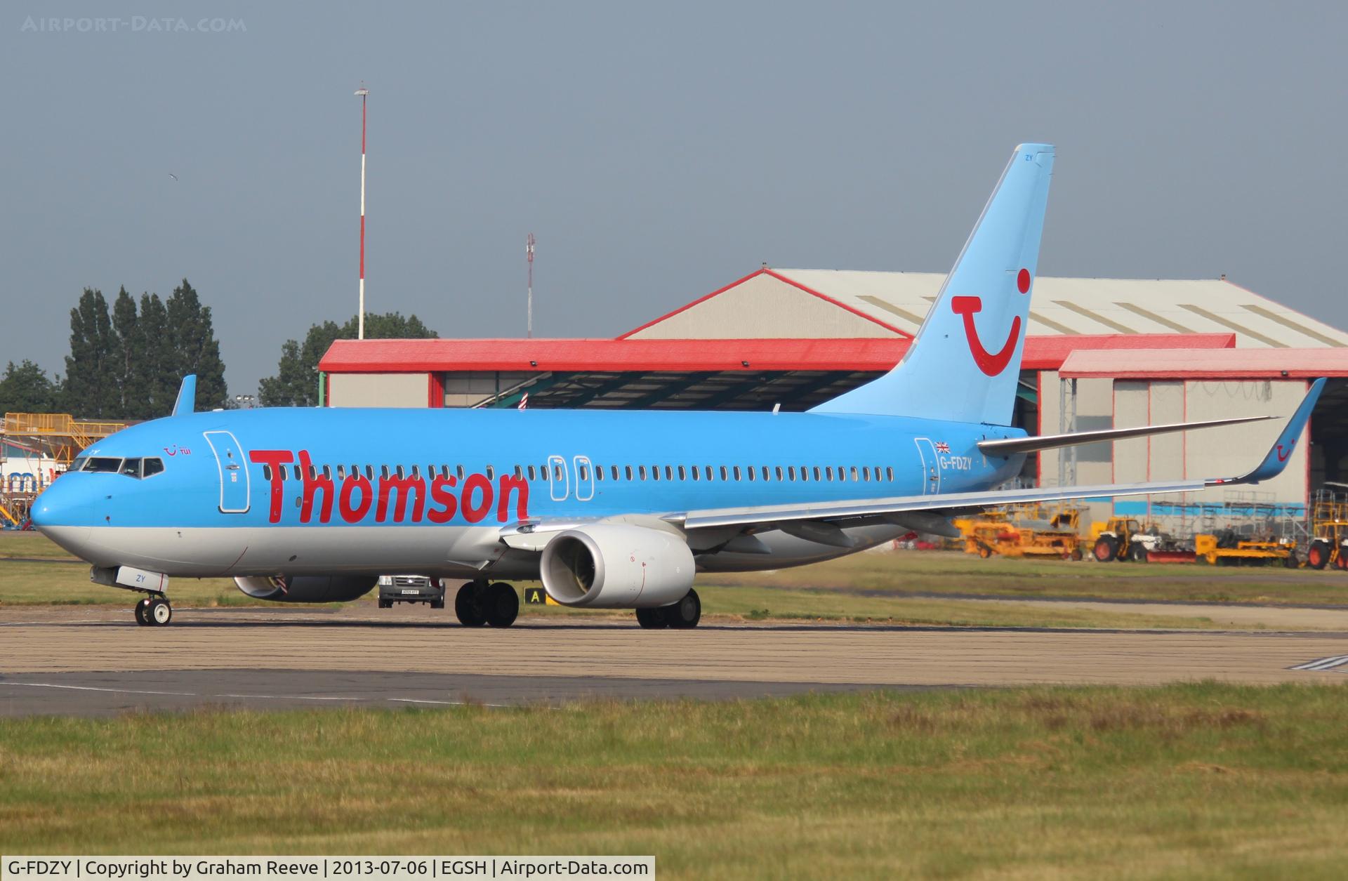 G-FDZY, 2011 Boeing 737-8K5 C/N 37261, About to depart for Ibiza.