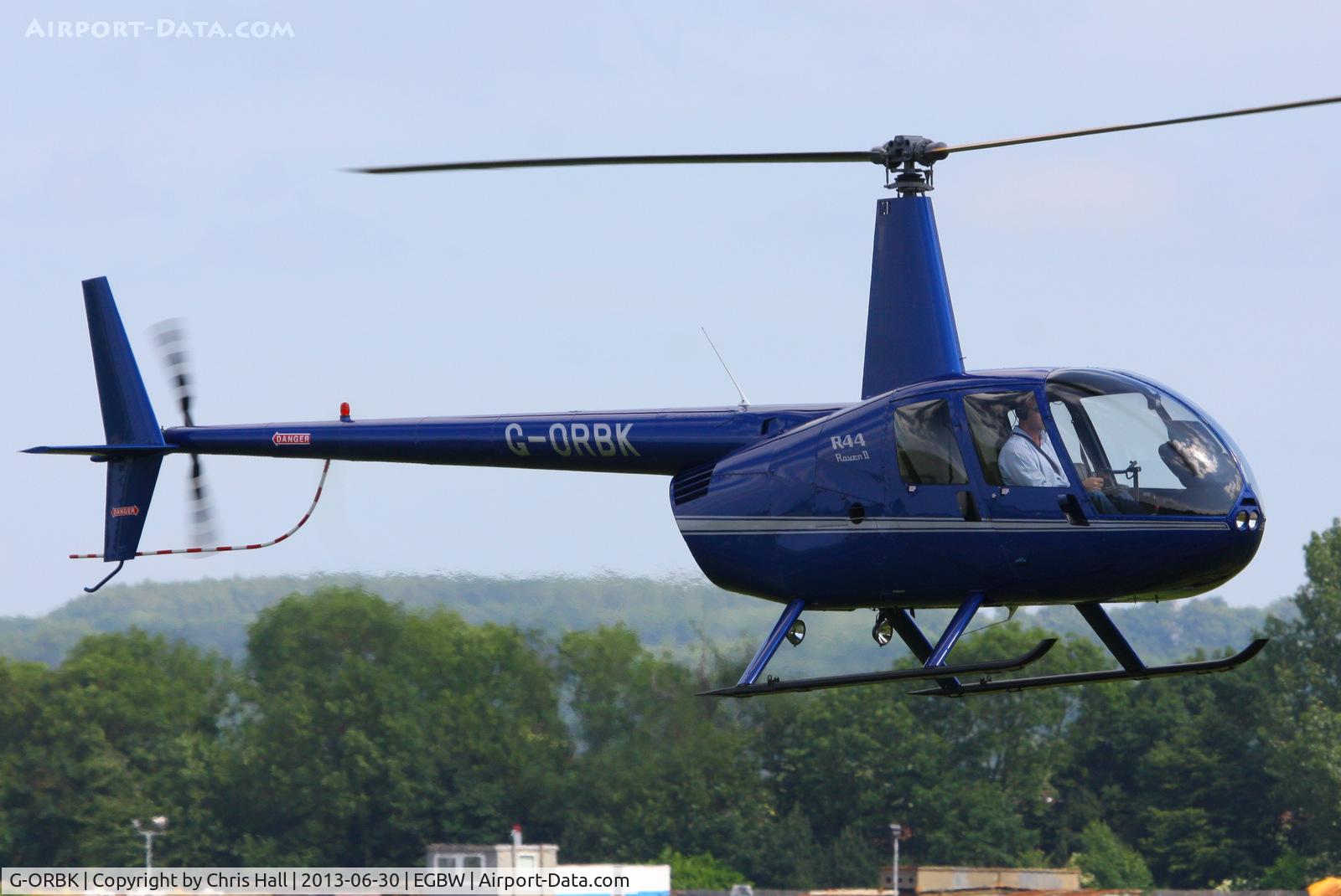 G-ORBK, 2003 Robinson R44 Raven II C/N 10213, at Wellesbourne Mountford