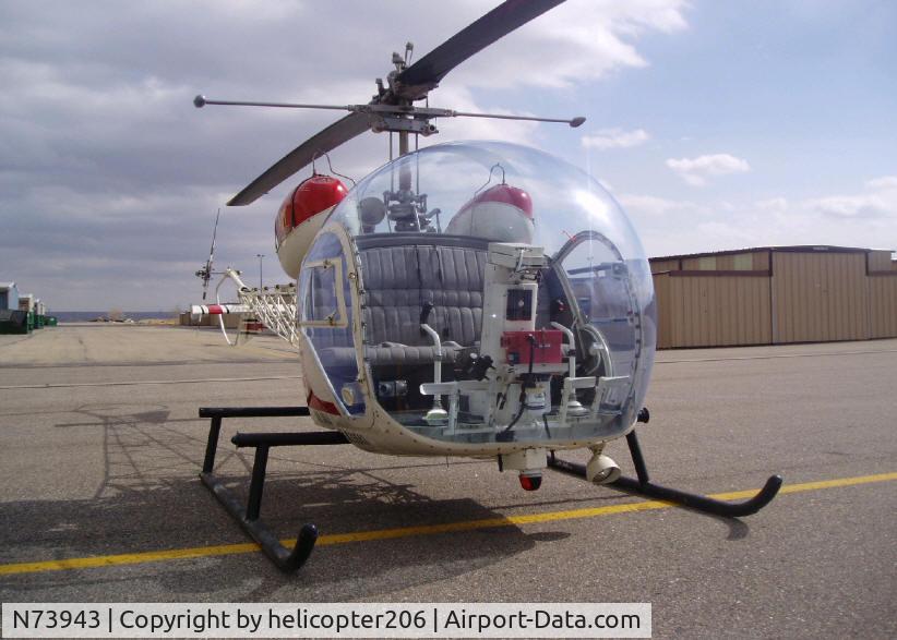 N73943, 1963 Bell 47G-4 C/N 2862, landed at chino airport