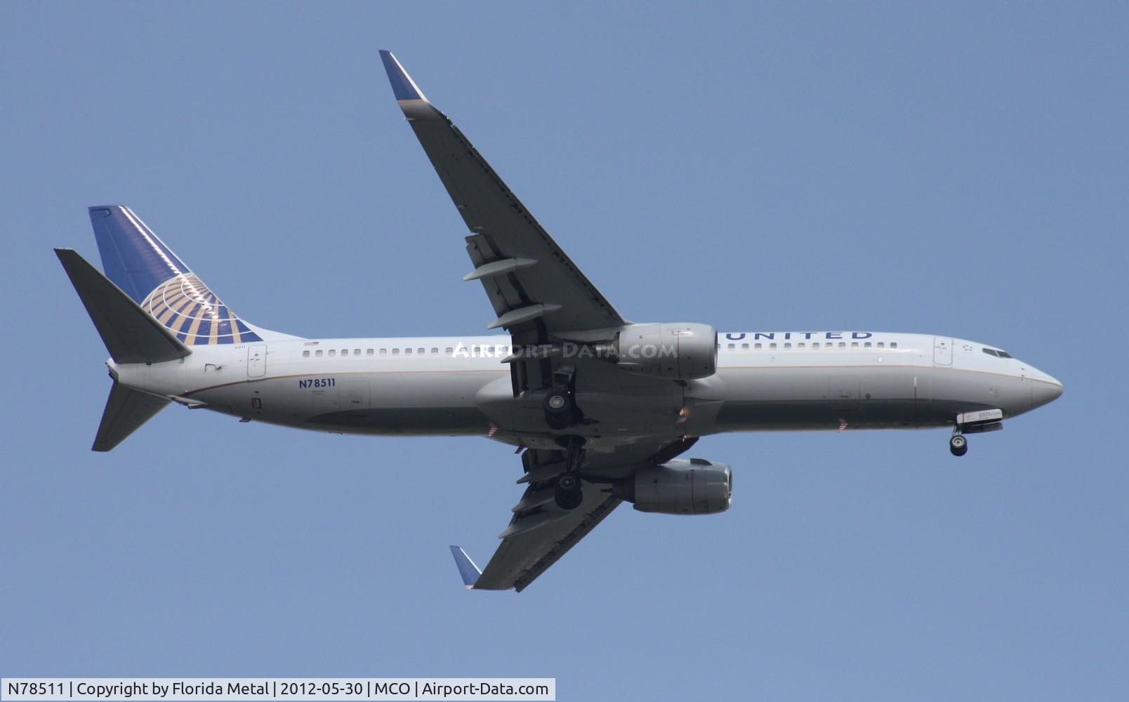 N78511, 2008 Boeing 737-824 C/N 33459, United 737-800
