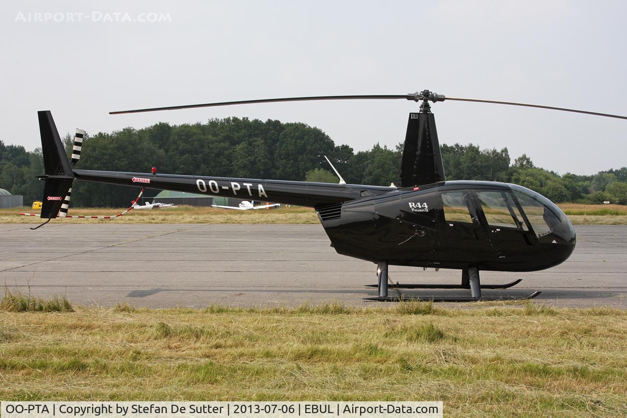 OO-PTA, 2006 Robinson R44 Raven II C/N 11445, Parked at Vliegclub Ursel.