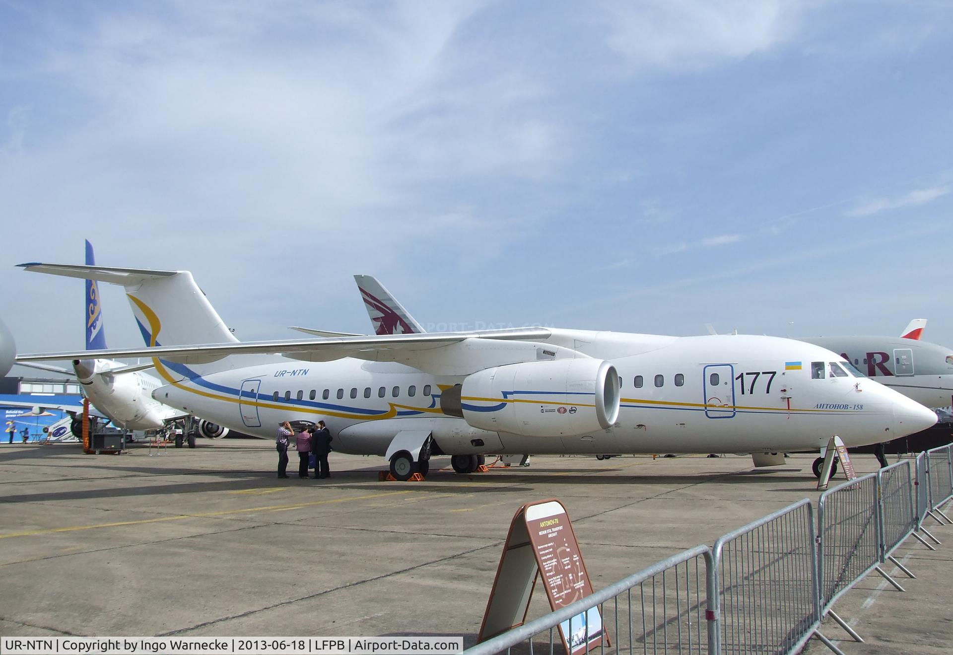 UR-NTN, Antonov An-158 C/N 01-01, Antonov An-158 at the Aerosalon 2013, Paris