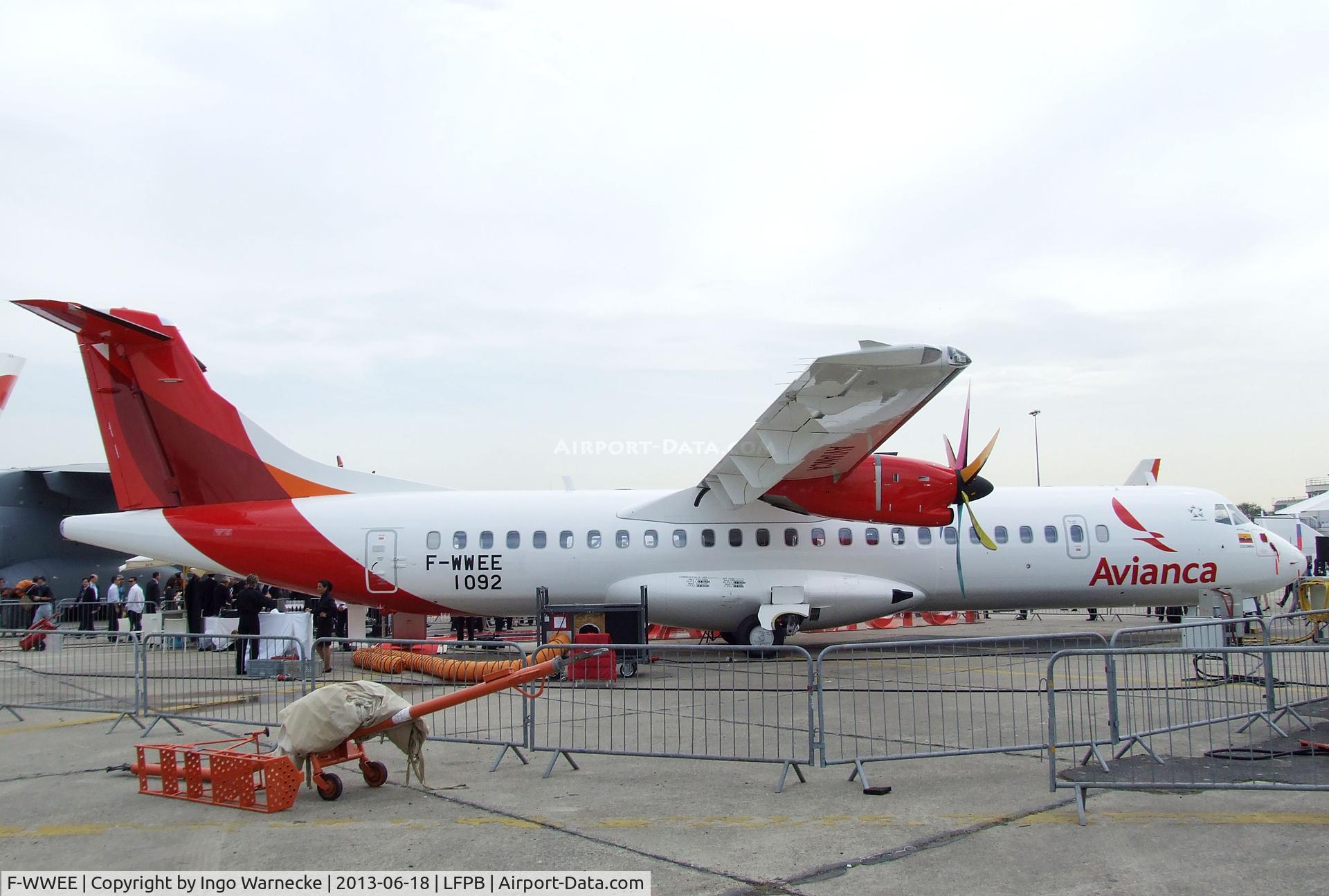F-WWEE, 2013 ATR 72-600 C/N 1092, ATR 72-600 for Avianca at the Aerosalon 2013, Paris