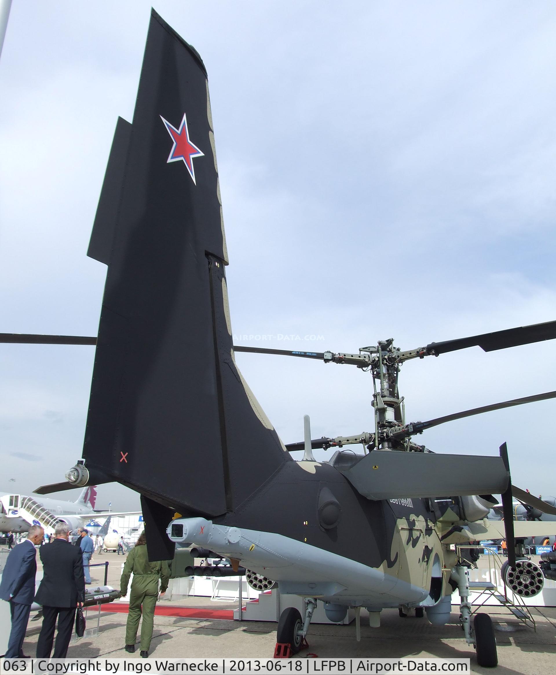 063, Kamov Ka-52 Alligator C/N 3538264800003, Kamov Ka-52 Alligator HOKUM-B of the VVS (Russian Air Force) at the Aerosalon 2013, Paris