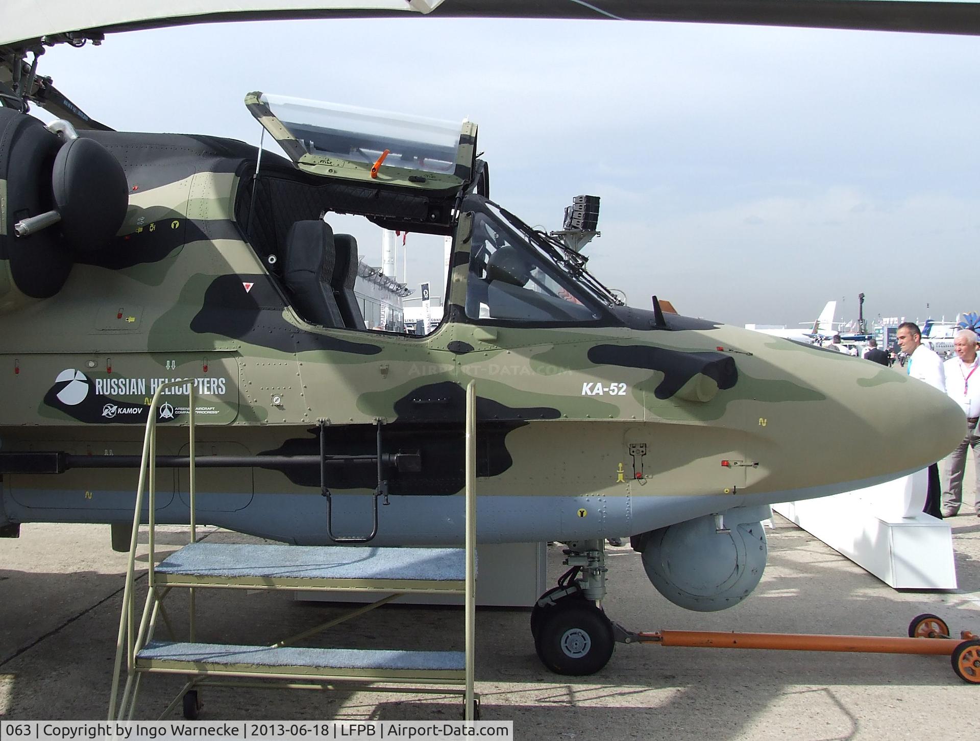063, Kamov Ka-52 Alligator C/N 3538264800003, Kamov Ka-52 Alligator HOKUM-B of the VVS (Russian Air Force) at the Aerosalon 2013, Paris