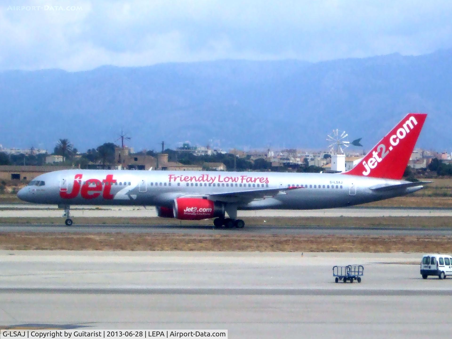 G-LSAJ, 1990 Boeing 757-236 C/N 24793, Just landed on 06L
