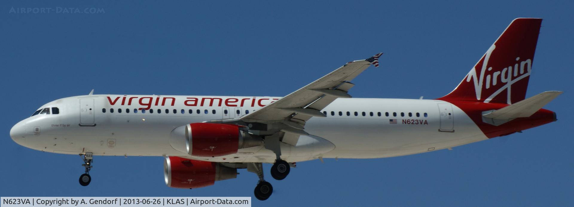 N623VA, 2006 Airbus A320-214 C/N 2740, Virgin America, seen here on finals RWY 25L at Las Vegas int´l(KLAS)