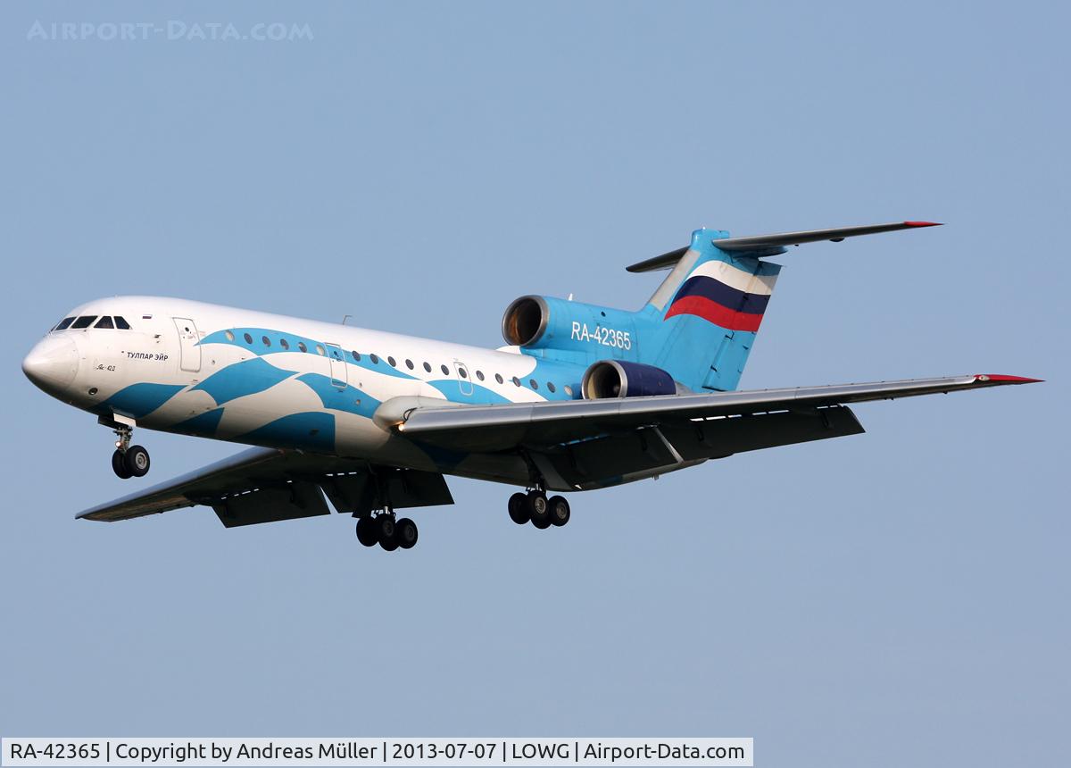 RA-42365, 1989 Yakovlev Yak-42D C/N 4520424811447, Landing from Moscow Vnukovo.