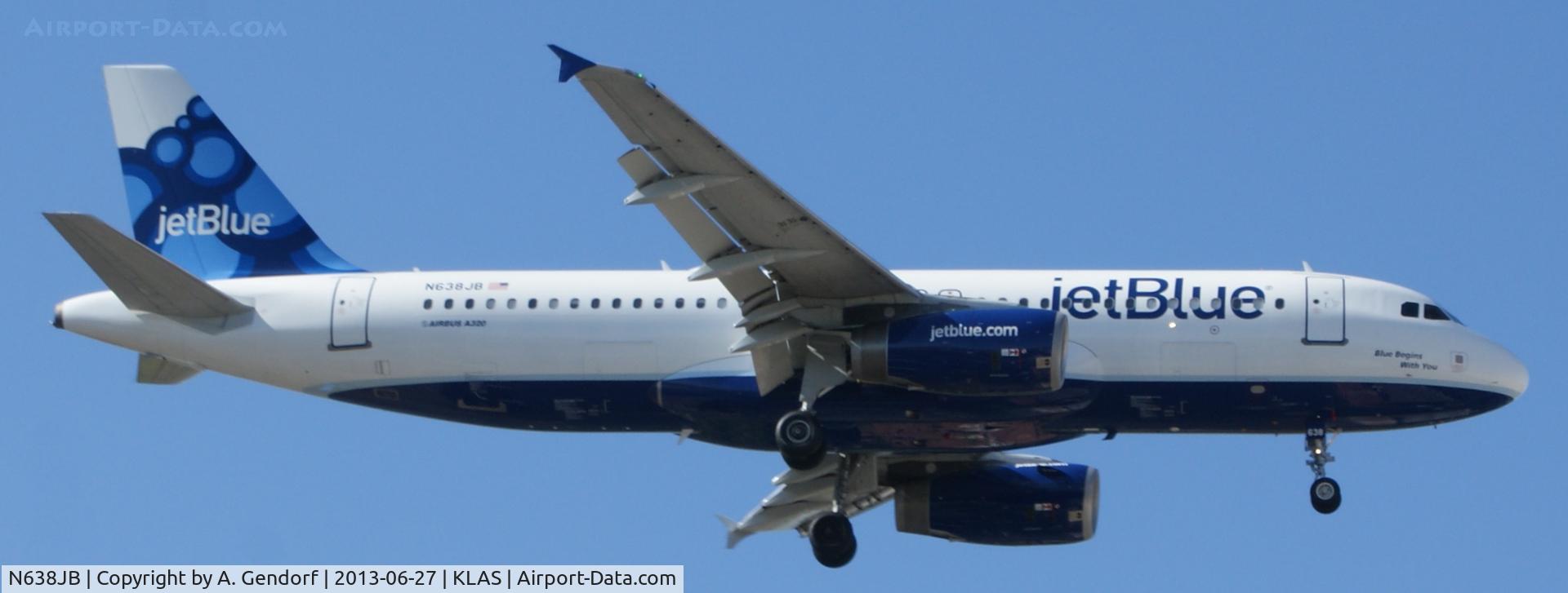N638JB, 2006 Airbus A320-232 C/N 2802, Jet Blue, seen here arriving from New York - JFK(KJFK) at Las Vegas Int´l(KLAS)