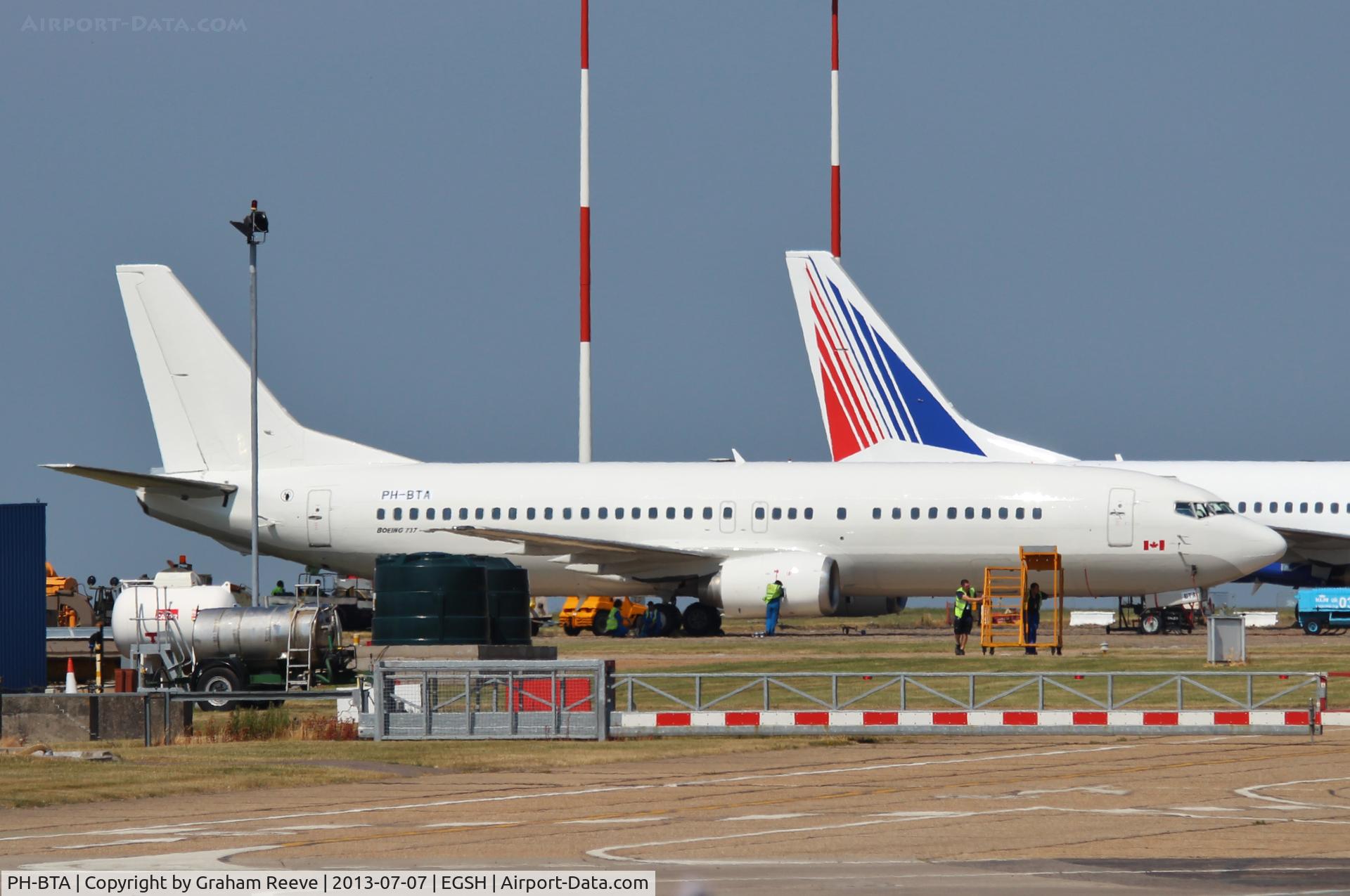 PH-BTA, 1991 Boeing 737-406 C/N 25412, Parked at Norwich.