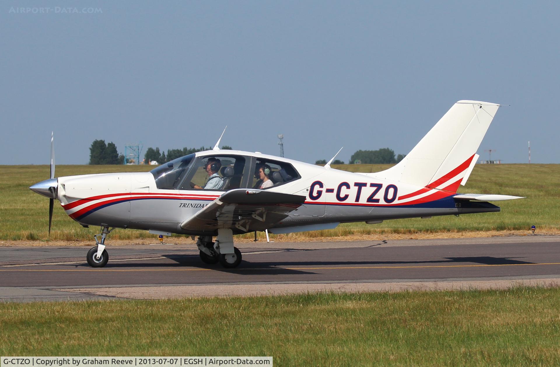 G-CTZO, 2002 Socata TB-20 Trinidad C/N 2166, Just landed.