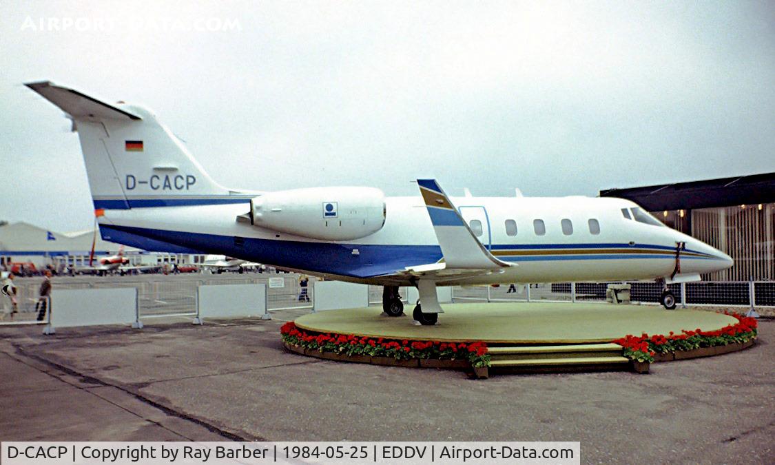 D-CACP, Gates Learjet 55 Longhorn C/N 086, Learjet 55 [55-086] Hannover~D 25/05/1984. Image from a slide.