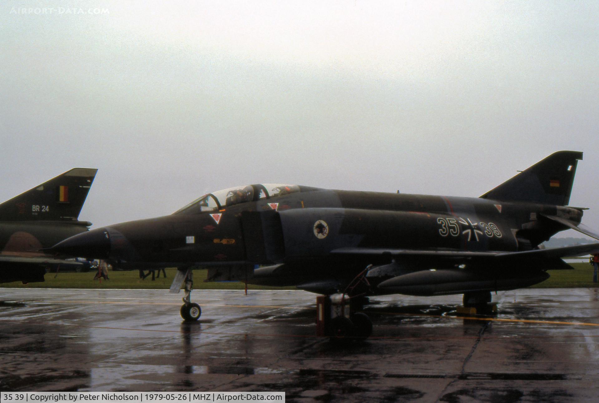 35 39, 1969 McDonnell Douglas RF-4E Phantom II C/N 4099, This German Air Force RF-4E Phantom II of AKG-52 was on display at the 1979 RAF Mildenhall Air Fete.