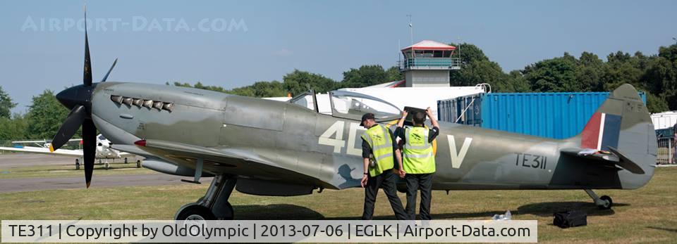 TE311, 1945 Supermarine 361 Spitfire LF.XVIe C/N CBAF.IX.4497, Parked on arrival EGLK 06JUL13