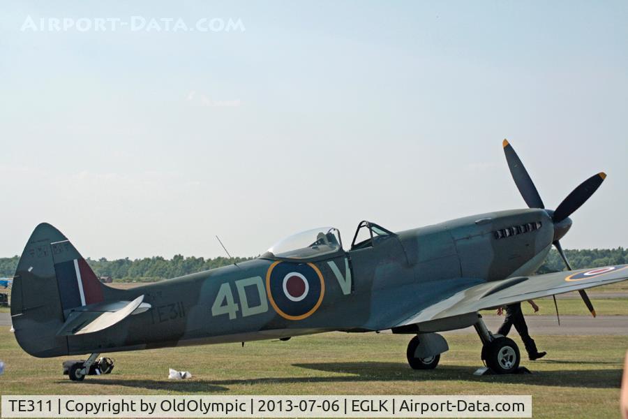 TE311, 1945 Supermarine 361 Spitfire LF.XVIe C/N CBAF.IX.4497, Parked on arrival EGLK 06JUL13