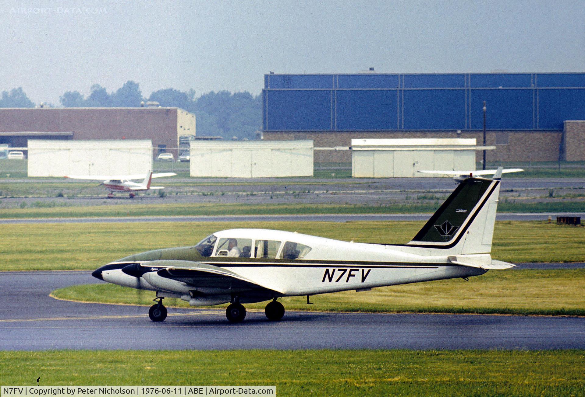 N7FV, Piper PA-23-250 Aztec C/N not known, P-23-250 Aztec as seen at Allentown in the Summer of 1976.