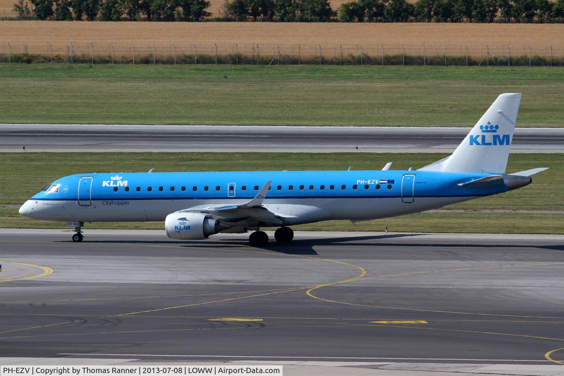 PH-EZV, 2012 Embraer 190LR (ERJ-190-100LR) C/N 19000528, KLM Embraer 190