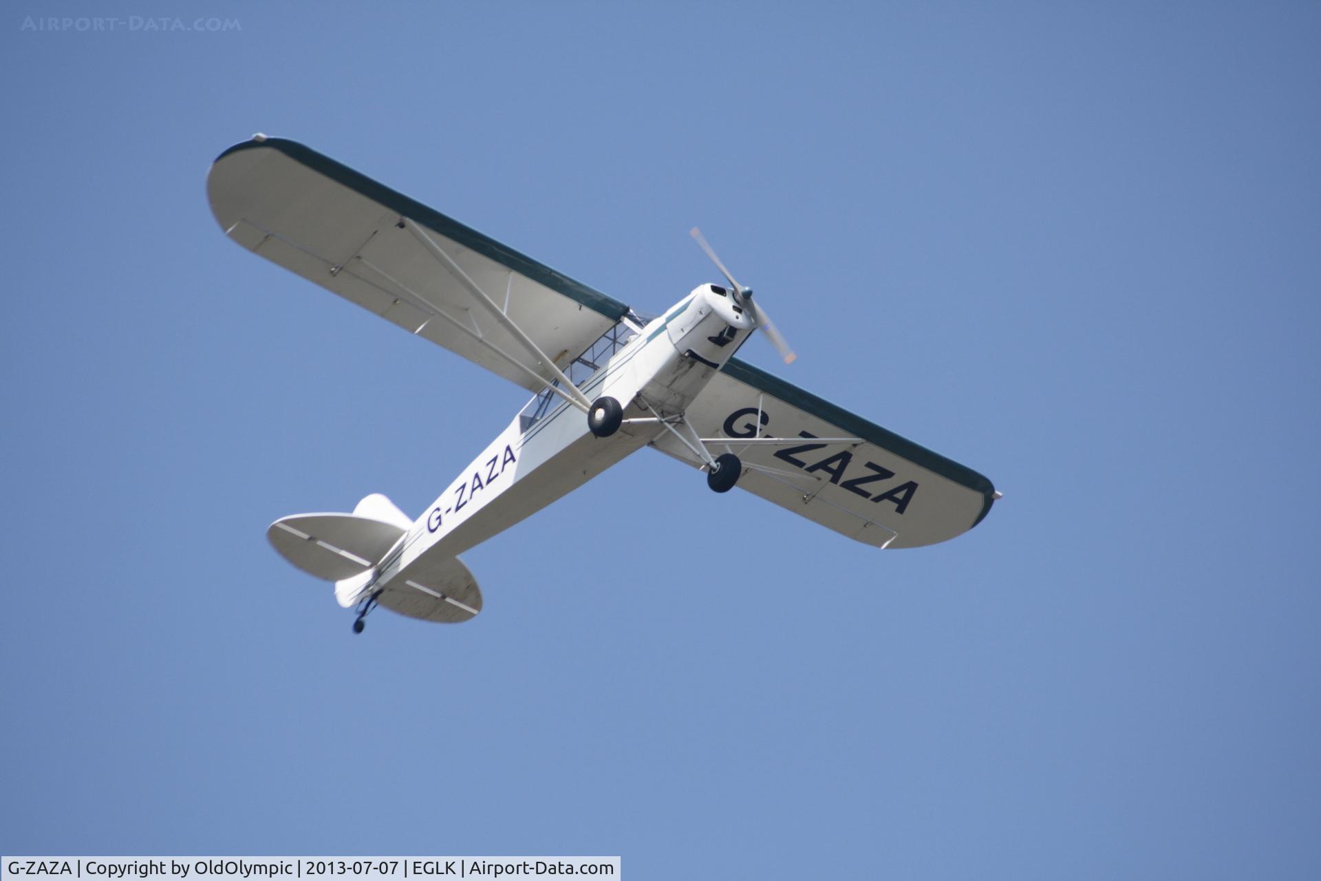 G-ZAZA, 1952 Piper L-18C Super Cub (PA-18-95) C/N 18-2041, Departing RW07 07JUL13