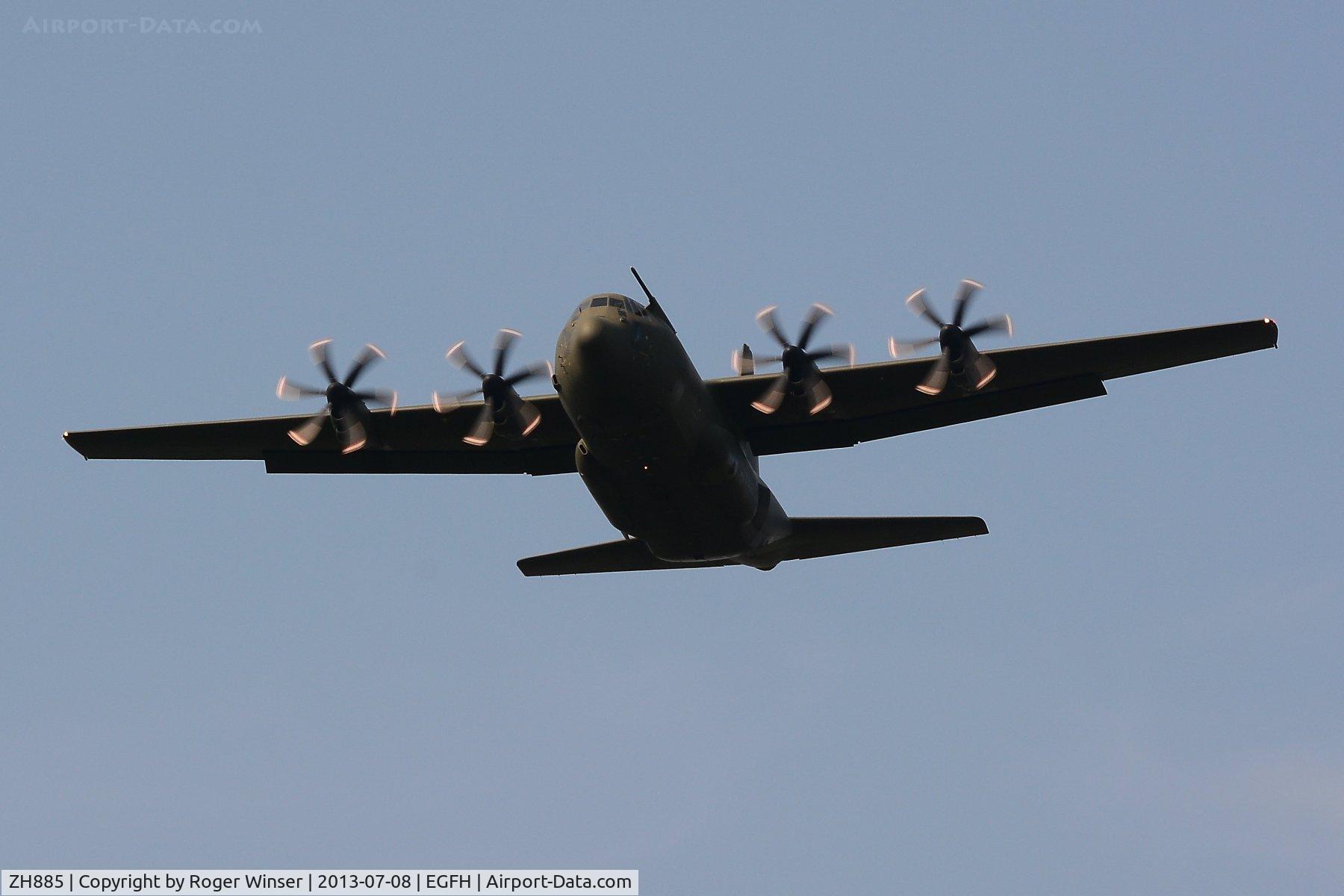 ZH885, 1999 Lockheed Martin C-130J Hercules C.5 C/N 382-5483, Hercules C.5 coded 885 of the RAF Brize Norton Transport Wing on long finals to overshoot Runway 22. Thanks Derek for confirming the s/n.