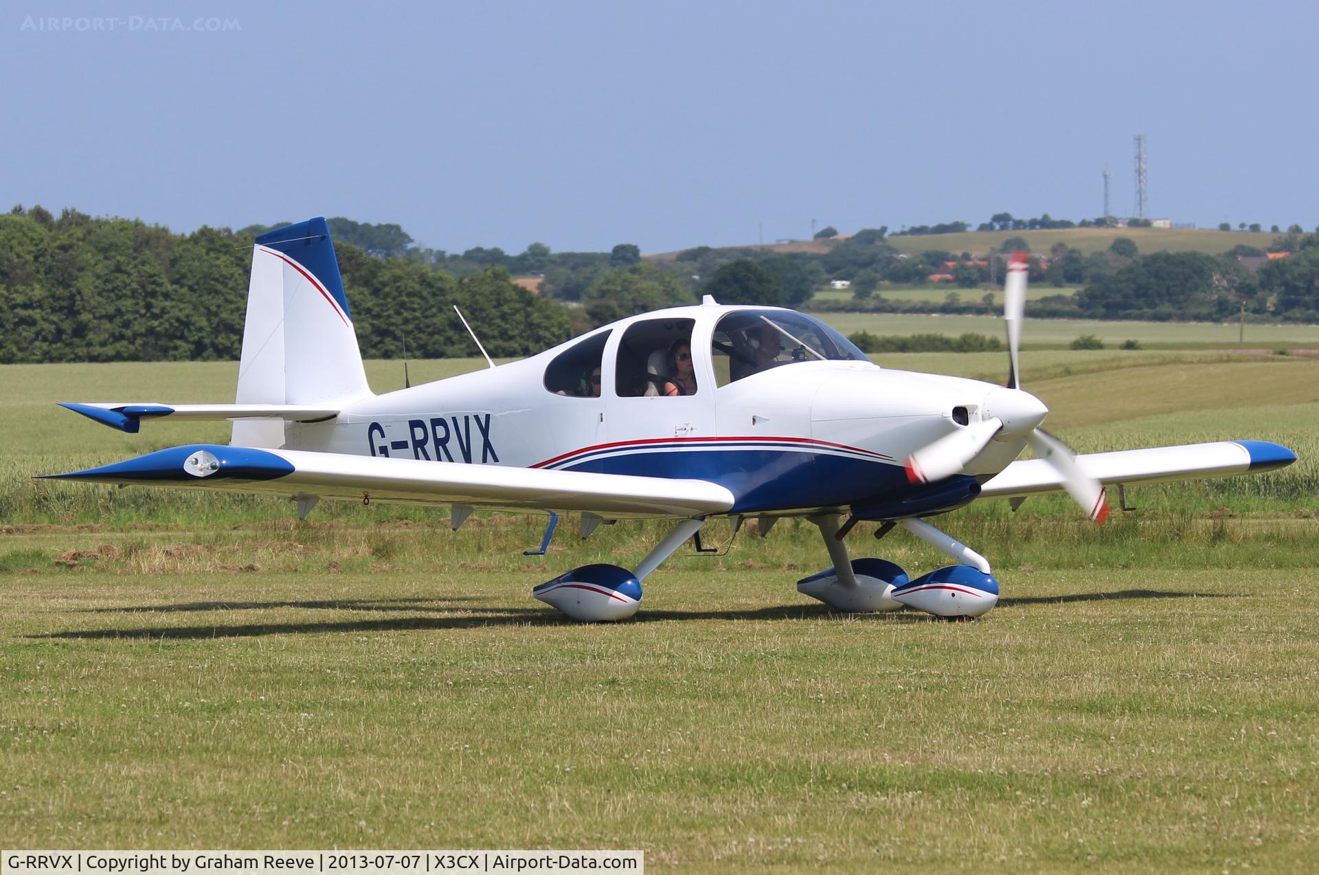 G-RRVX, 2006 Vans RV-10 C/N PFA 339-14601, Just landed at Northrepps.