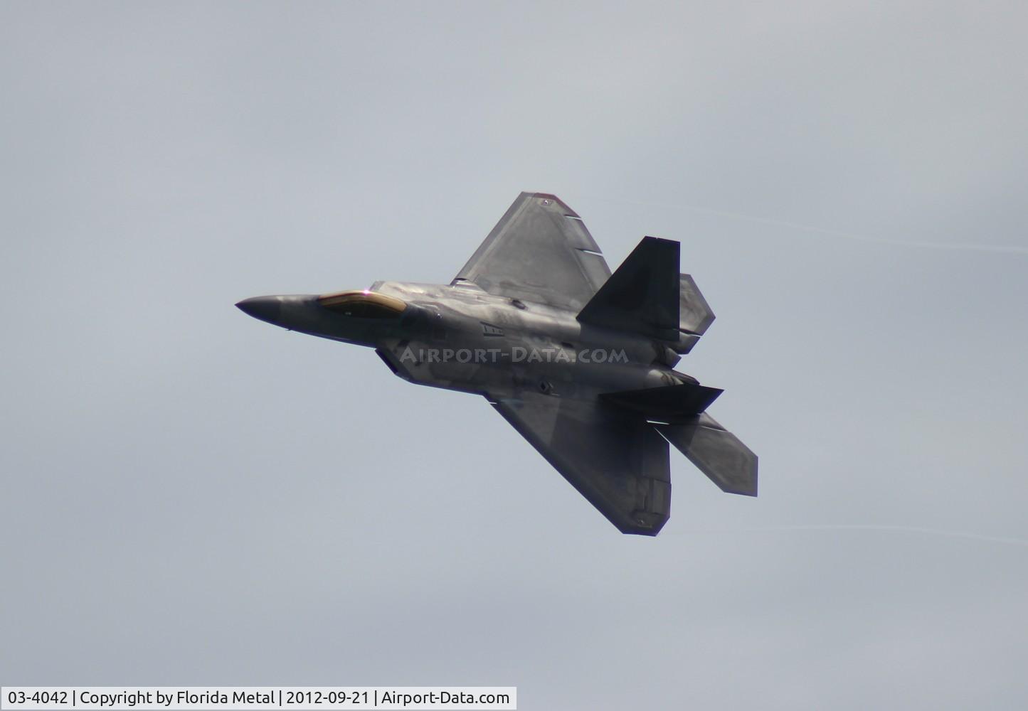 03-4042, 2003 Lockheed Martin F/A-22A Raptor C/N 4042, F/A-22A over Cocoa Beach