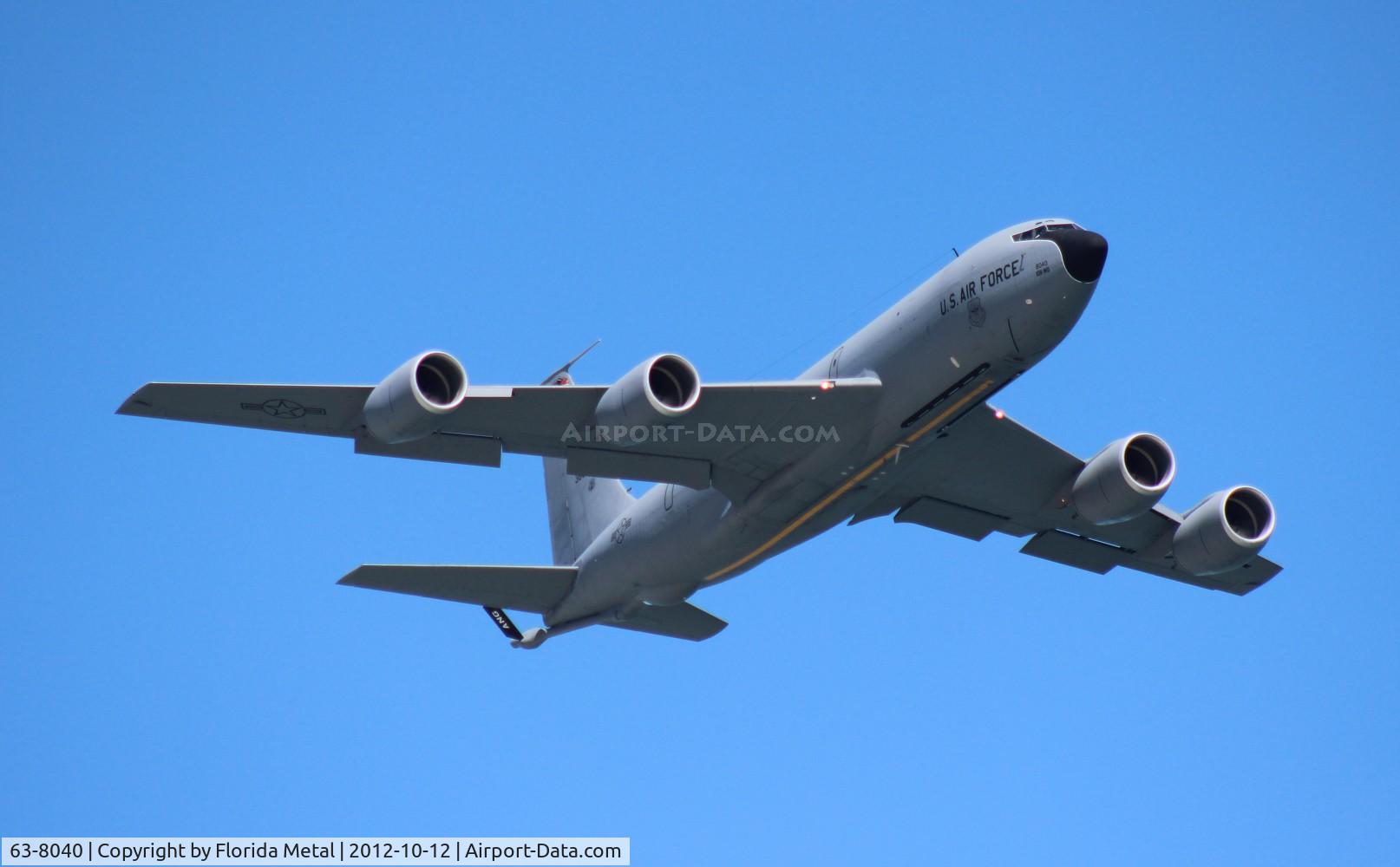 63-8040, 1963 Boeing KC-135R Stratotanker C/N 18657, KC-135R over Daytona Beach