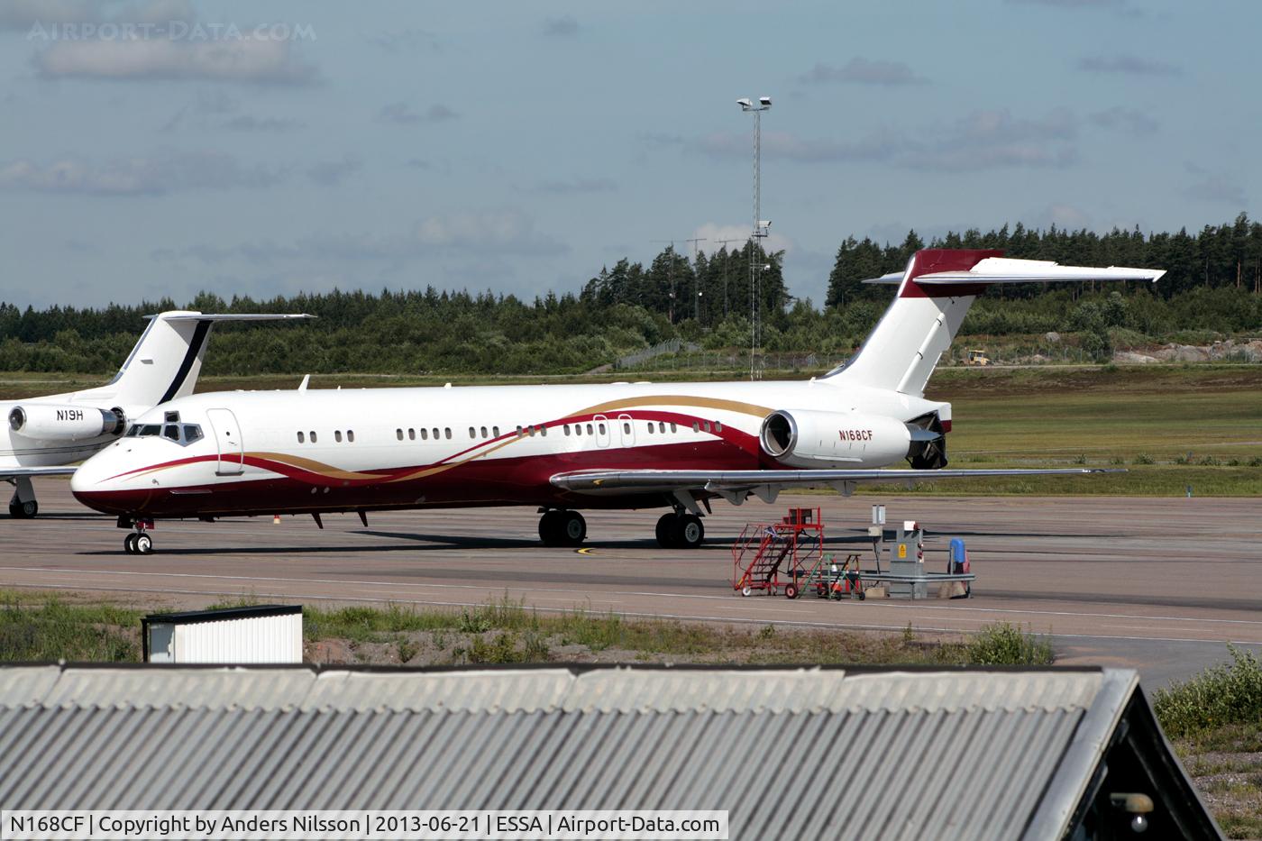 N168CF, 1988 McDonnell Douglas DC-9-87 C/N 49670, Parked at ramp K.