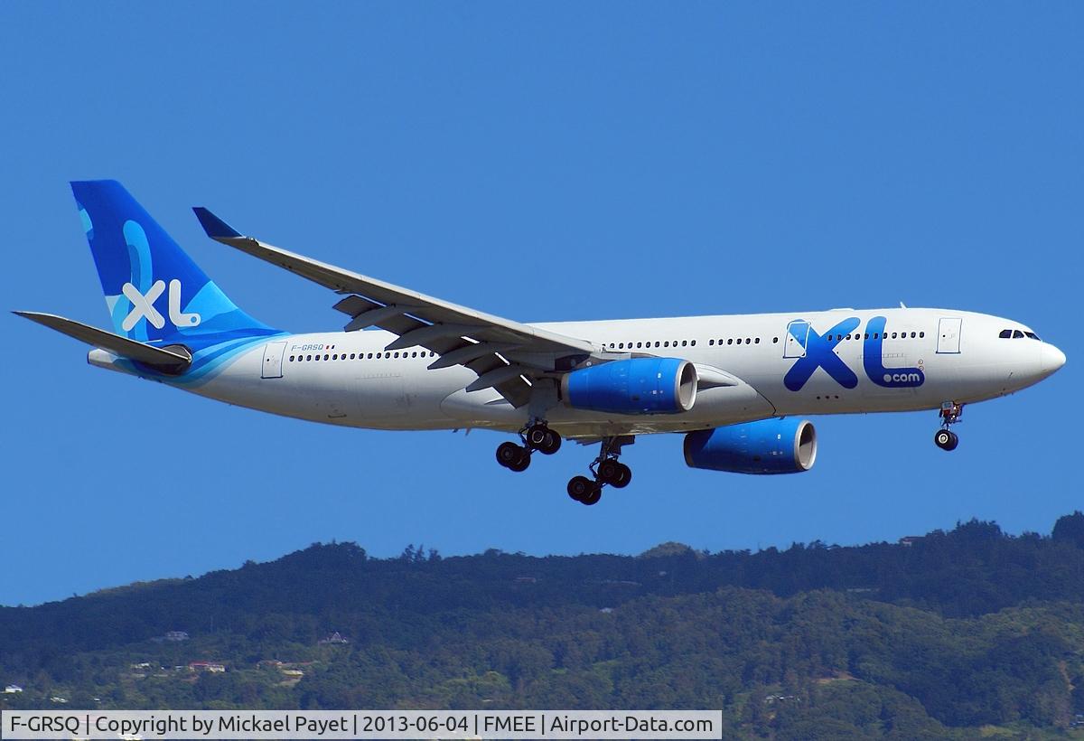 F-GRSQ, 2002 Airbus A330-243 C/N 501, On final for rwy 32