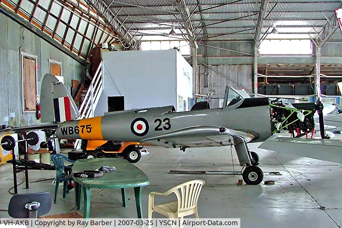 VH-AKB, 1950 De Havilland DHC-1 Chipmunk T.10 C/N C1/0123, De Havilland Canada DHC-1 Chipmunk 22 [C1/0123] Camden~VH 25/03/2007.Wearing ex military marks of WB675 coded 23.