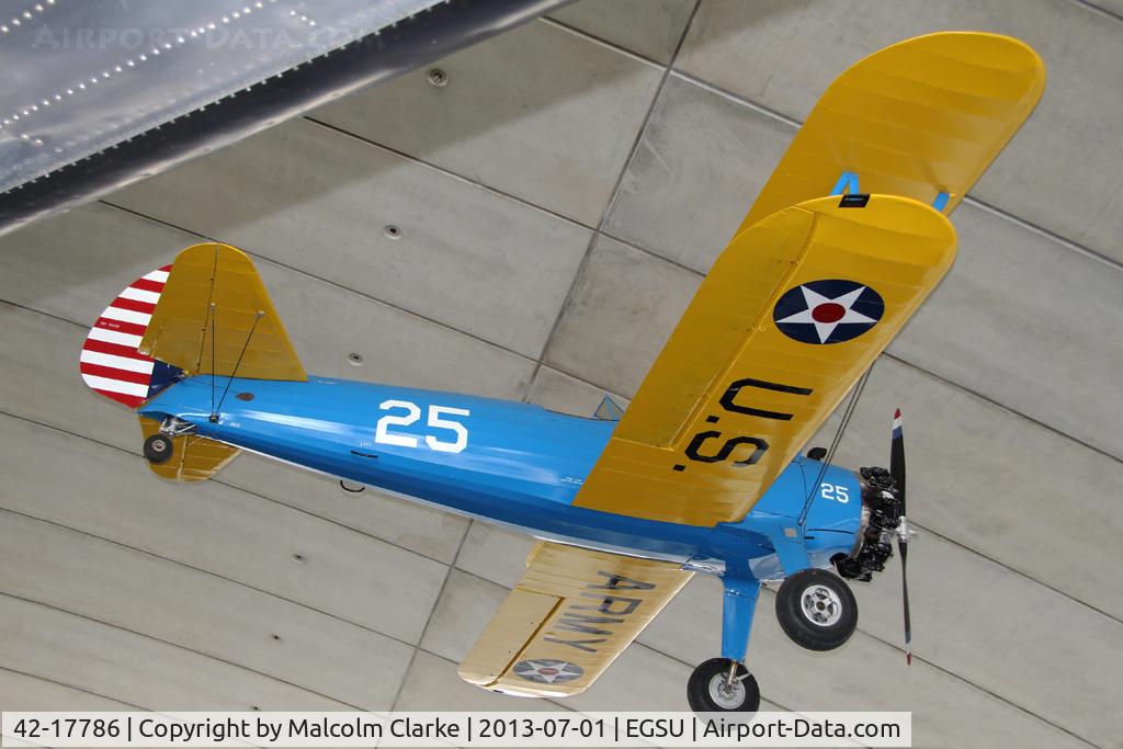 42-17786, 1941 Boeing PT-17 Kaydet (A75N1) C/N 75-1728, Boeing PT-17 Kaydet (A75N1), American Air Museum, Duxford Airfield, July 2013.