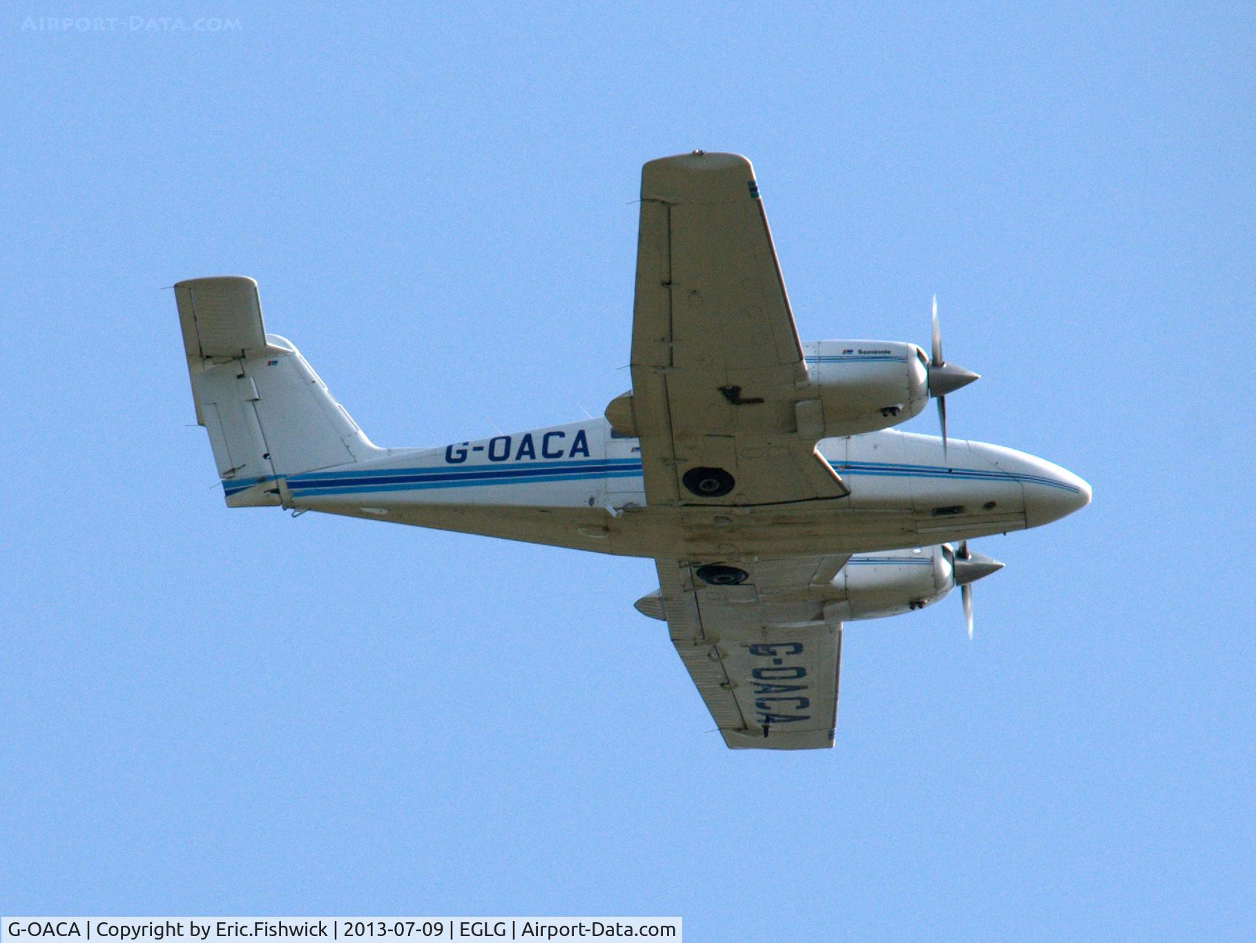 G-OACA, 1979 Piper PA-44-180 Seminole C/N 44-7995202, 42. G-OACA from Panshanger Airfield overflying Tewin Village.