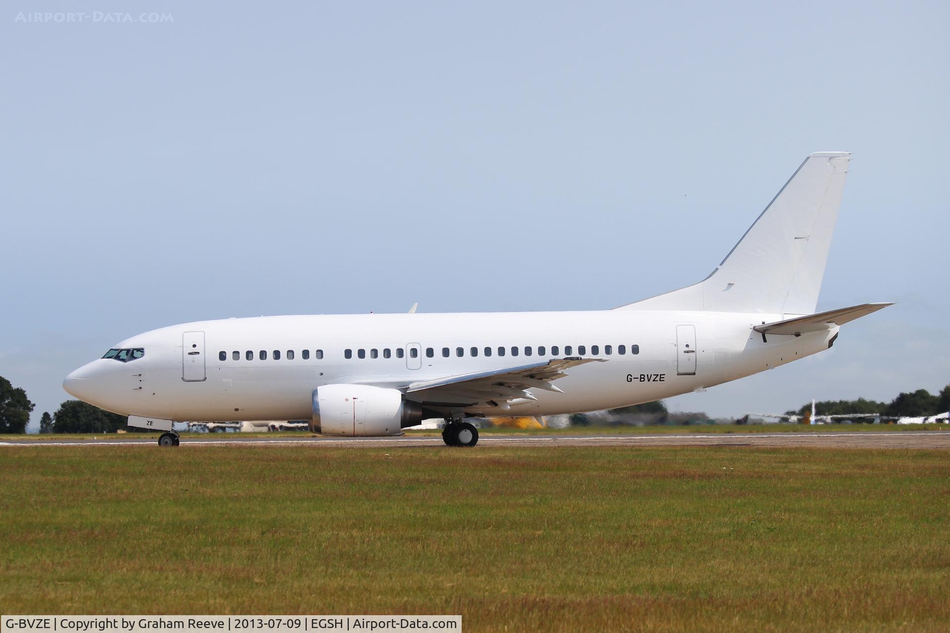 G-BVZE, 1993 Boeing 737-59D C/N 26422, About to depart on an air test.