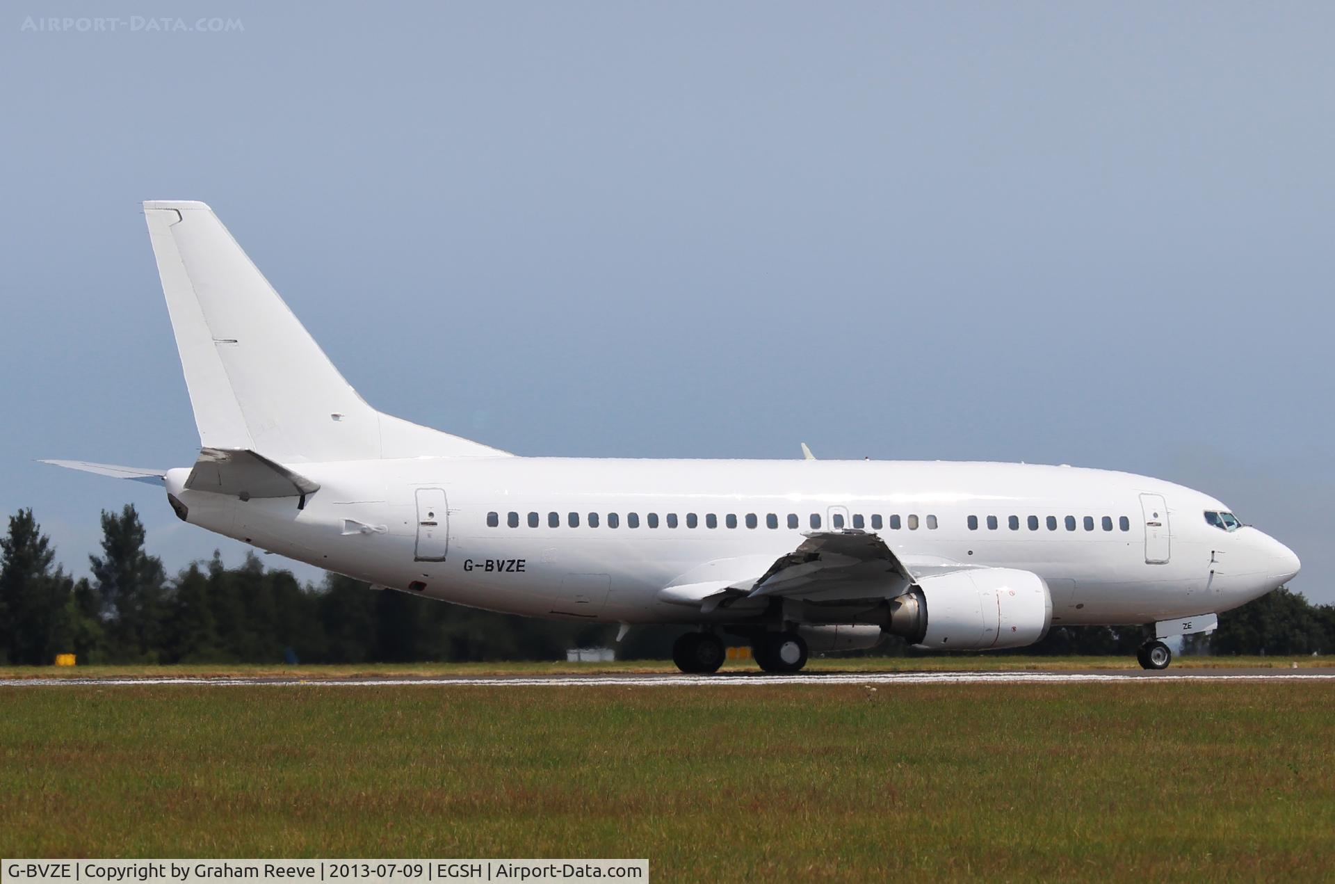 G-BVZE, 1993 Boeing 737-59D C/N 26422, About to depart from run way 09.