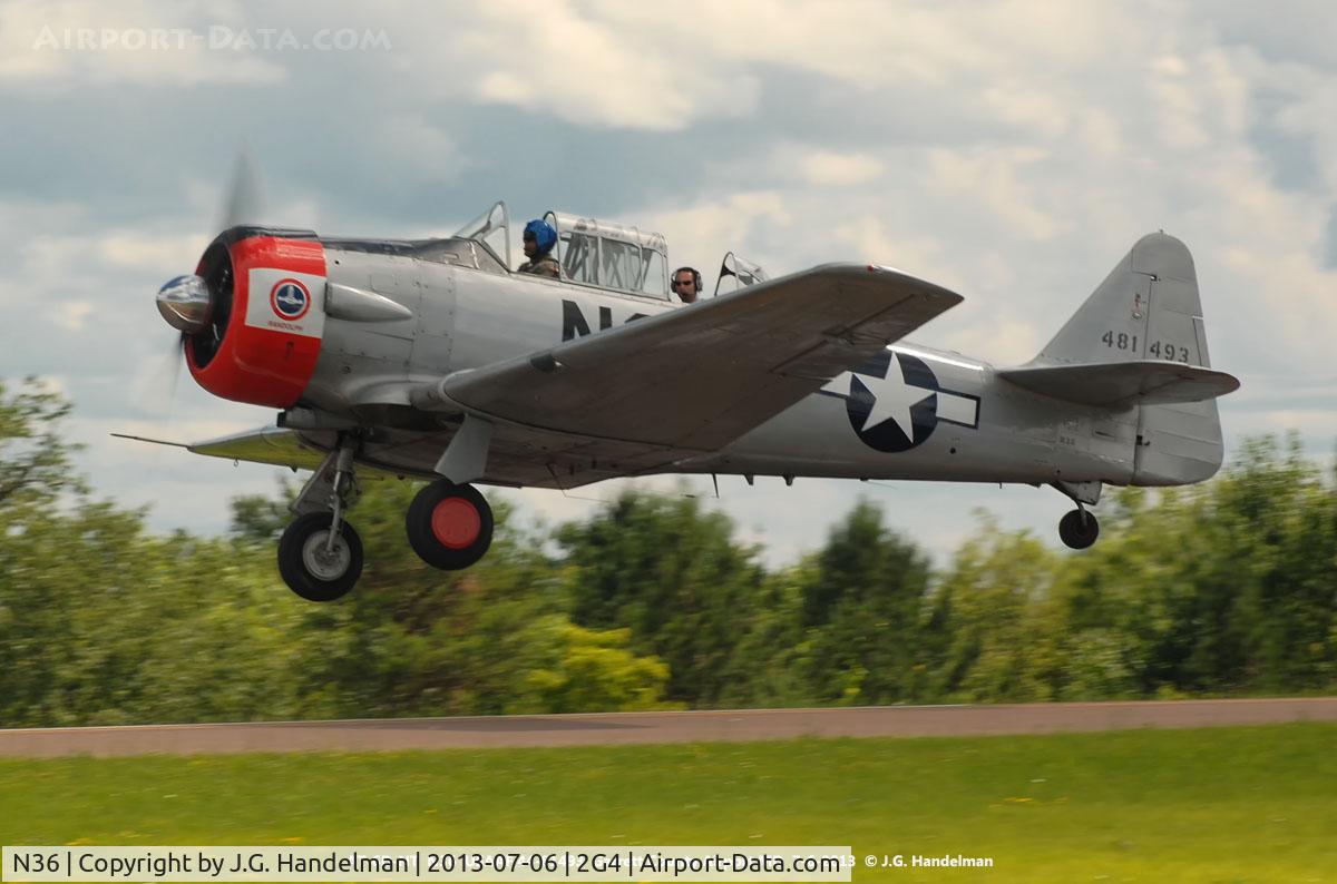 N36, 1944 North American AT-6F Texan C/N 121-42765, At Garrett County Airport MD.
