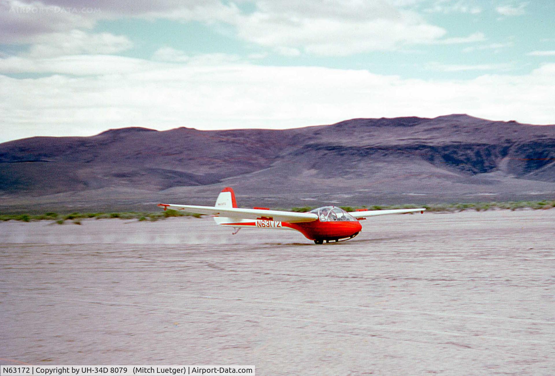 N63172, 1943 Pratt Read PR-G1 C/N PRG-01-49, Landing: Sail Plane we flew from Salt Flats outside of Carson City, Nevada (N/E) in 1968