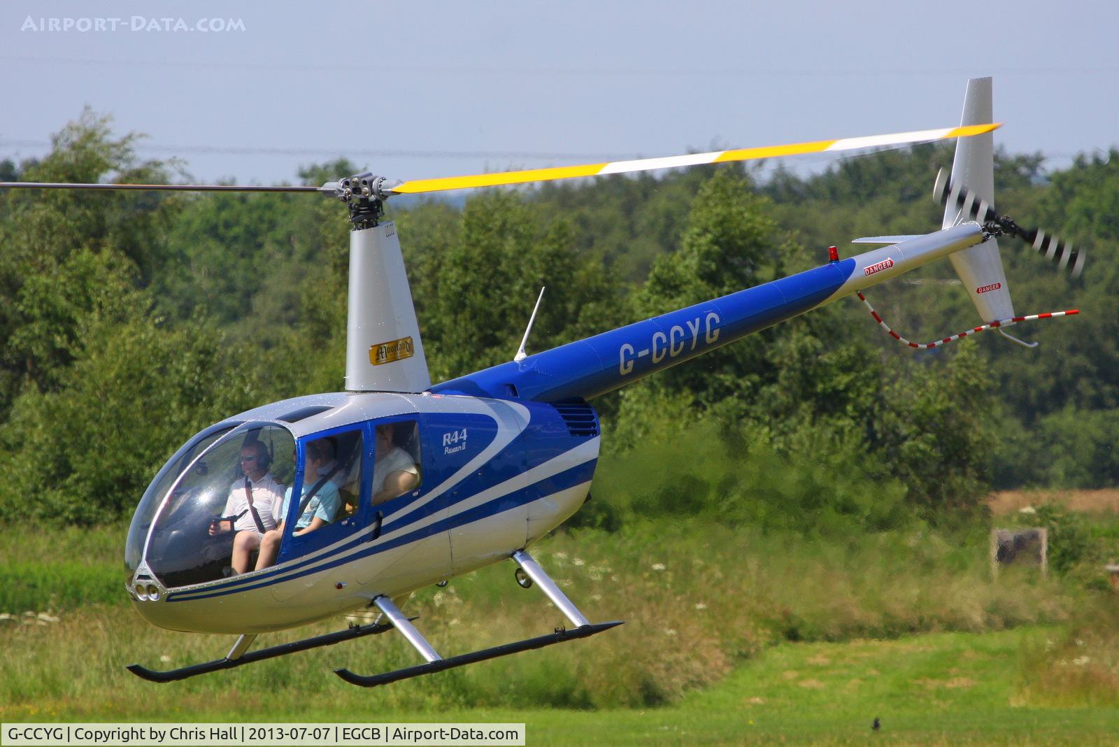 G-CCYG, 2004 Robinson R44 Raven II C/N 10424, at the Barton open day and fly in