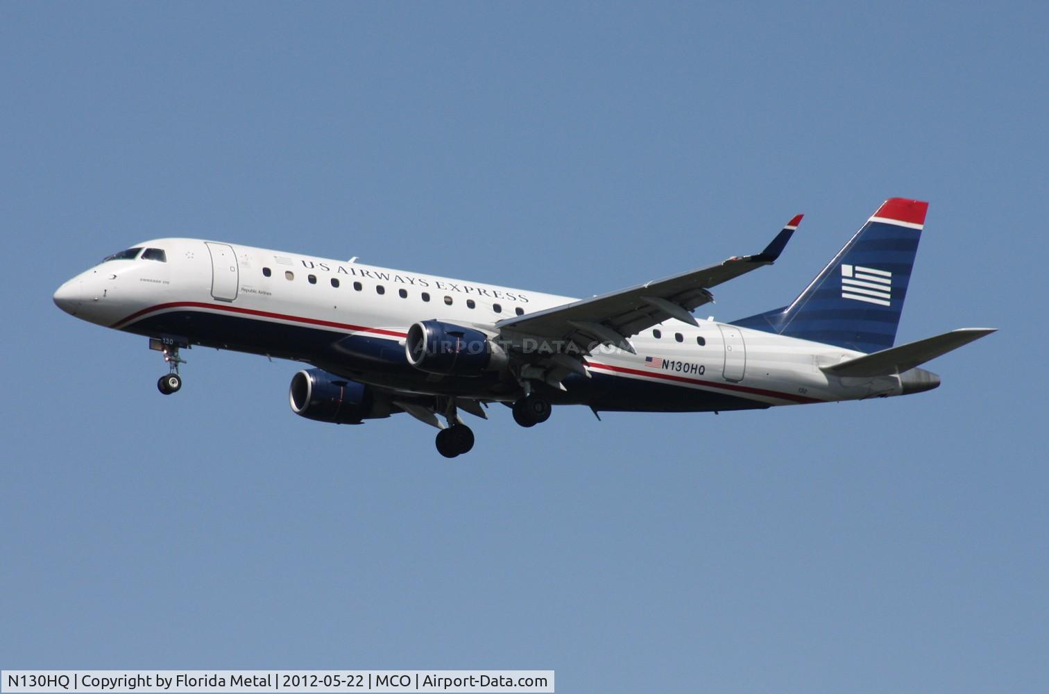 N130HQ, 2008 Embraer 175LR (ERJ-170-200LR) C/N 17000212, US Airways E175