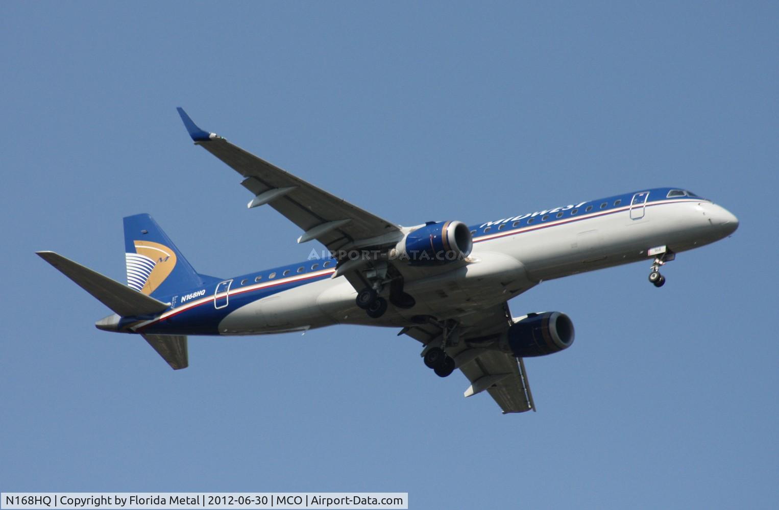 N168HQ, 2008 Embraer 190AR (ERJ-190-100IGW) C/N 19000183, Midwest E190