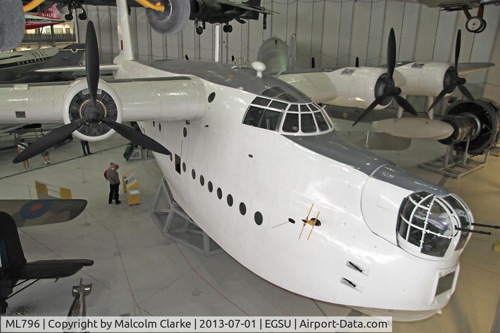 ML796, 1944 Short S.25 Sunderland Mk.V C/N SH.1071, Short S-25 Sunderland 5. In AirSpace, Imperial War Museum Duxford, July 2013.