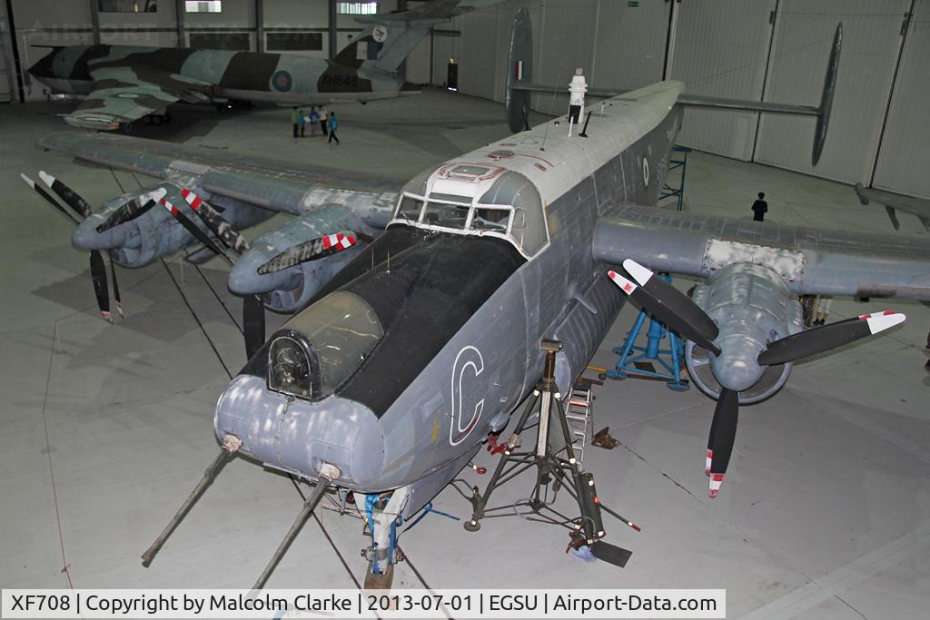 XF708, Avro 716 Shackleton MR.3/3 C/N Not found XF708, Avro 716 Shackleton MR.3/3. In the Preparation Area, AirSpace hangar, Imperial War Museum Duxford, July 2013.