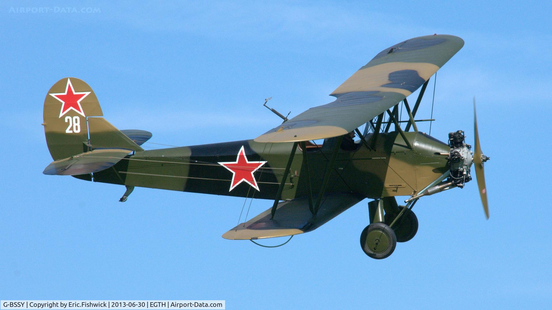 G-BSSY, 1944 Polikarpov Po-2 C/N 0094, 42. Po-2 in display mode at the Shuttleworth Military Pagent Flying Day, 30 June 2013.