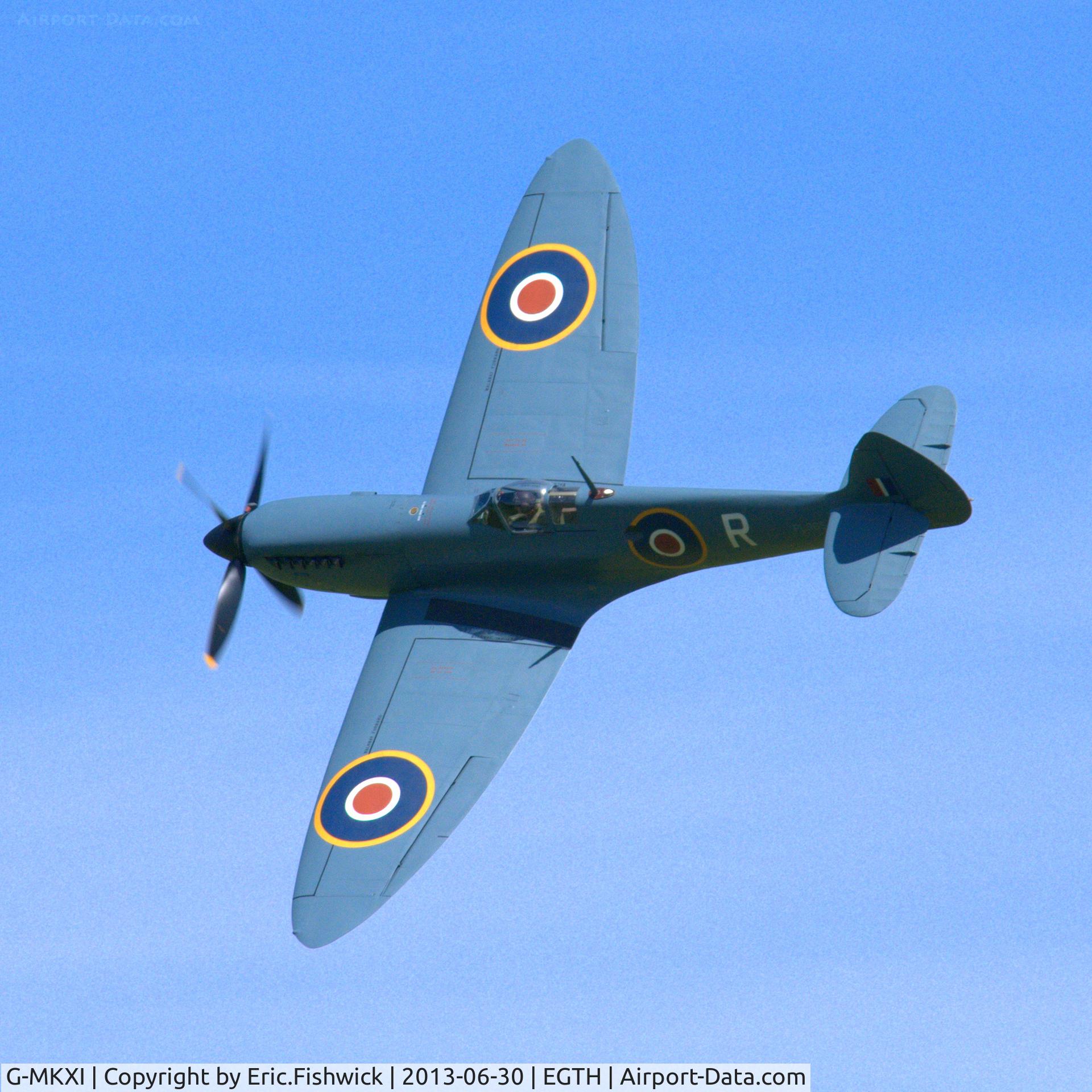 G-MKXI, 1944 Supermarine 365 Spitfire PR.XI C/N 6S/504719, 41. G-MKXI in display mode at the Shuttleworth Military Pagent Flying Day, 30 June 2013.