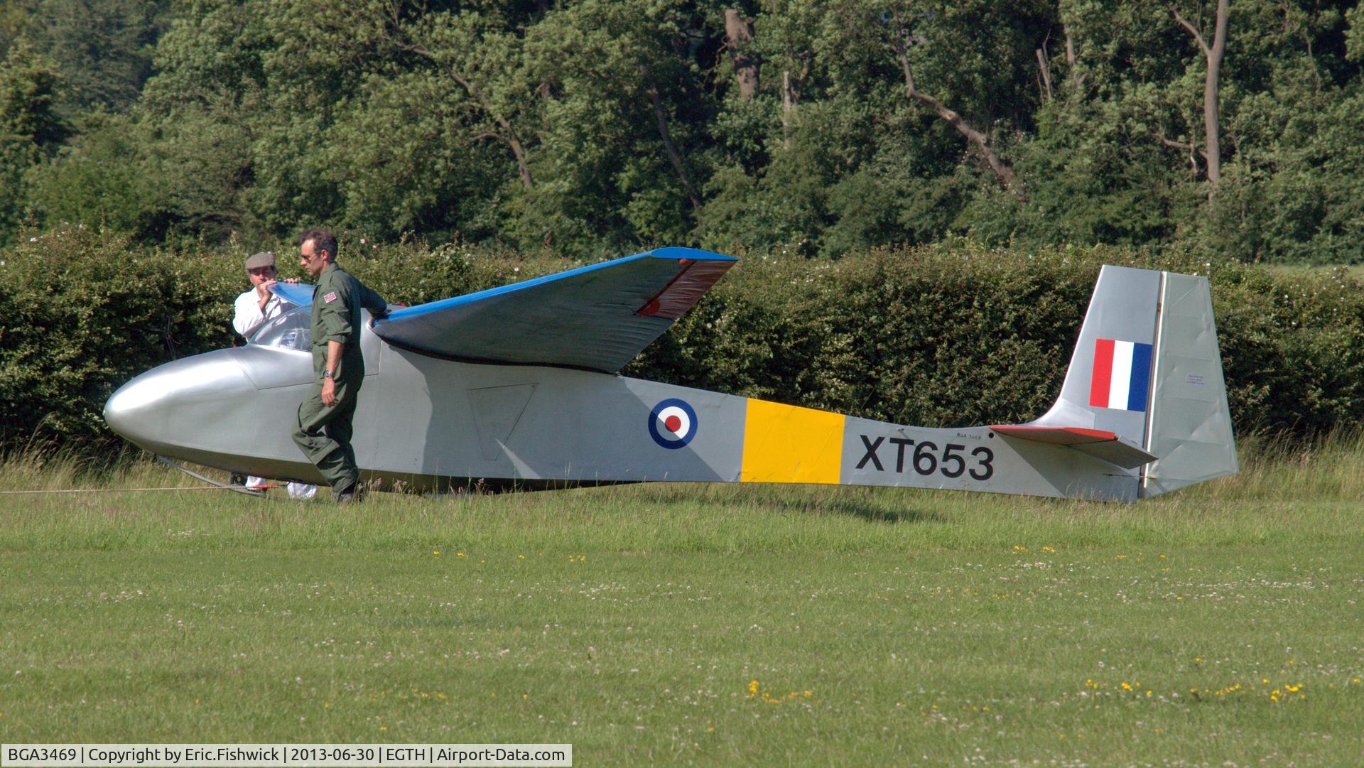 BGA3469, 1965 Slingsby T-45 Swallow C/N 1420, 1. XT653 at the Shuttleworth Military Pagent Flying Day, 30 June 2013.