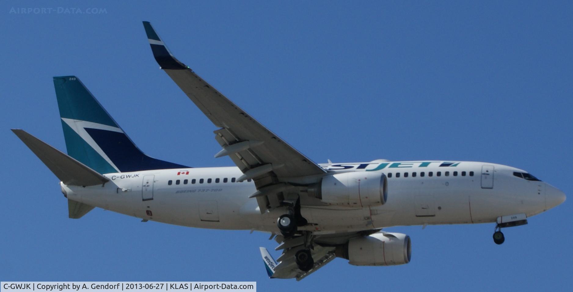 C-GWJK, 2008 Boeing 737-7CT C/N 35084, WestJet Airlines, seen here on short finals at Las Vegas Int´l(KLAS)