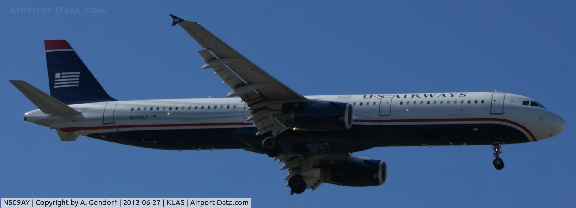 N509AY, 2009 Airbus A321-231 C/N 3796, US Airways, on final approach at Las Vegas Int´l(KLAS)