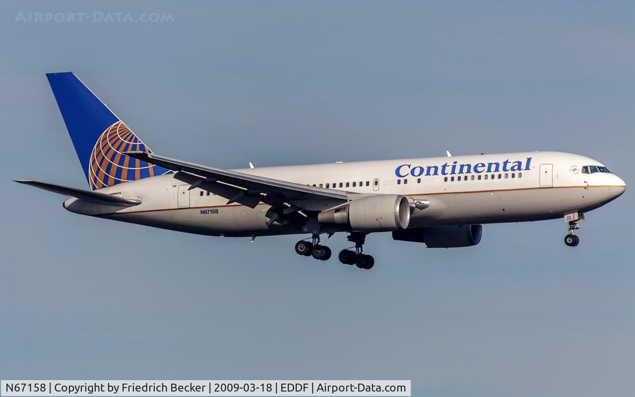 N67158, 2001 Boeing 767-224 C/N 30437, on final at FRA