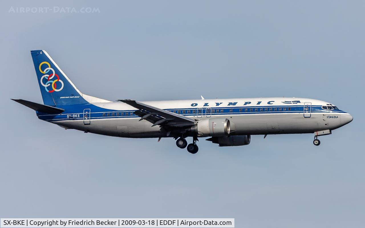 SX-BKE, 1991 Boeing 737-484 C/N 25417/2160, on final at FRA