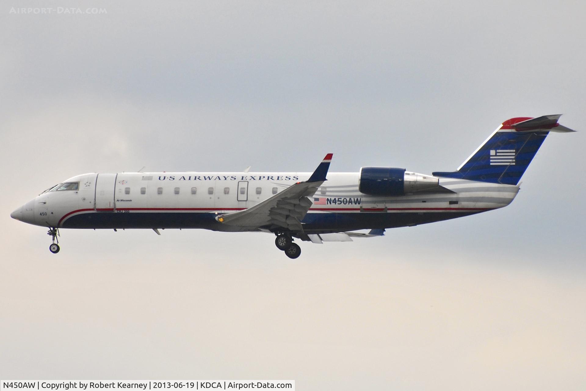 N450AW, 2003 Bombardier CRJ-200LR (CL-600-2B19) C/N 7823, On short finals for r/w 1