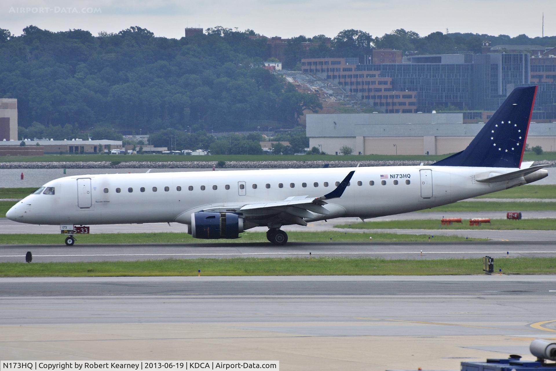 N173HQ, 2008 Embraer 190AR (ERJ-190-100IGW) C/N 19000206, Taxiing to parking after arrival